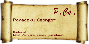 Poraczky Csongor névjegykártya